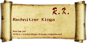 Rechnitzer Kinga névjegykártya